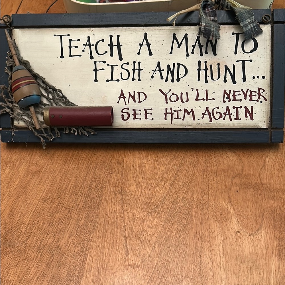 Rustic Fishing and Hunting Wall Sign